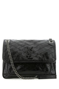 Saint Laurent Woman Black Leather Medium Niki Shoulder Bag