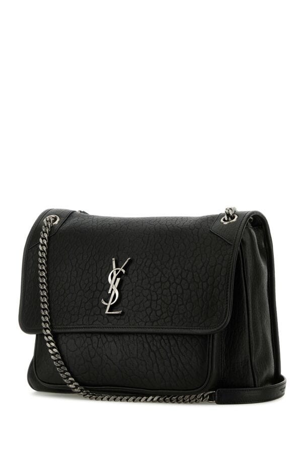 Saint Laurent Woman Black Leather Large Niki Bag