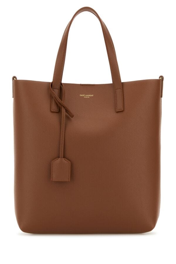 Saint Laurent Woman Caramel Leather Toy Shopping Bag