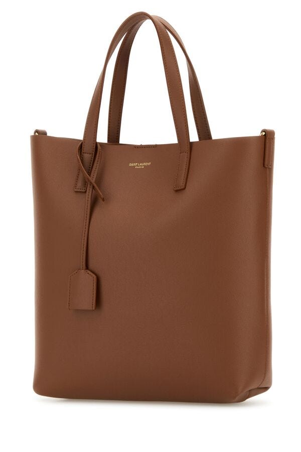Saint Laurent Woman Caramel Leather Toy Shopping Bag