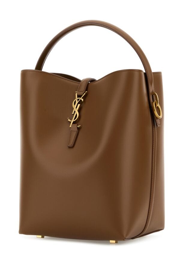 Saint Laurent Woman Caramel Leather Le 37 Bucket Bag