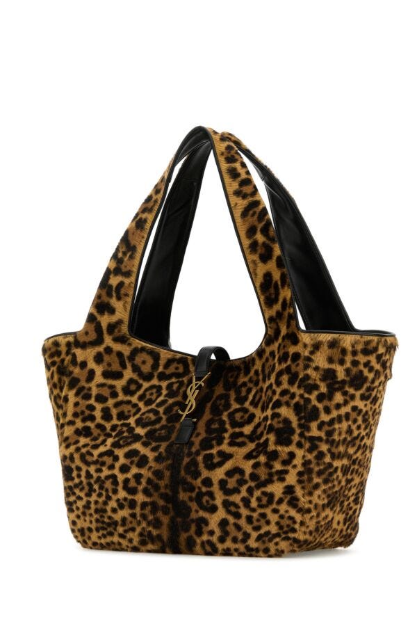 Saint Laurent Woman Printed Calf Hair Bea Shopping Bag