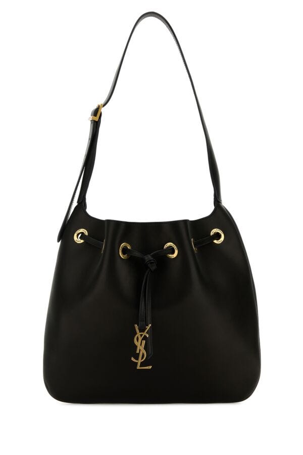 Saint Laurent Woman Black Seau Flat Shoulder Bag