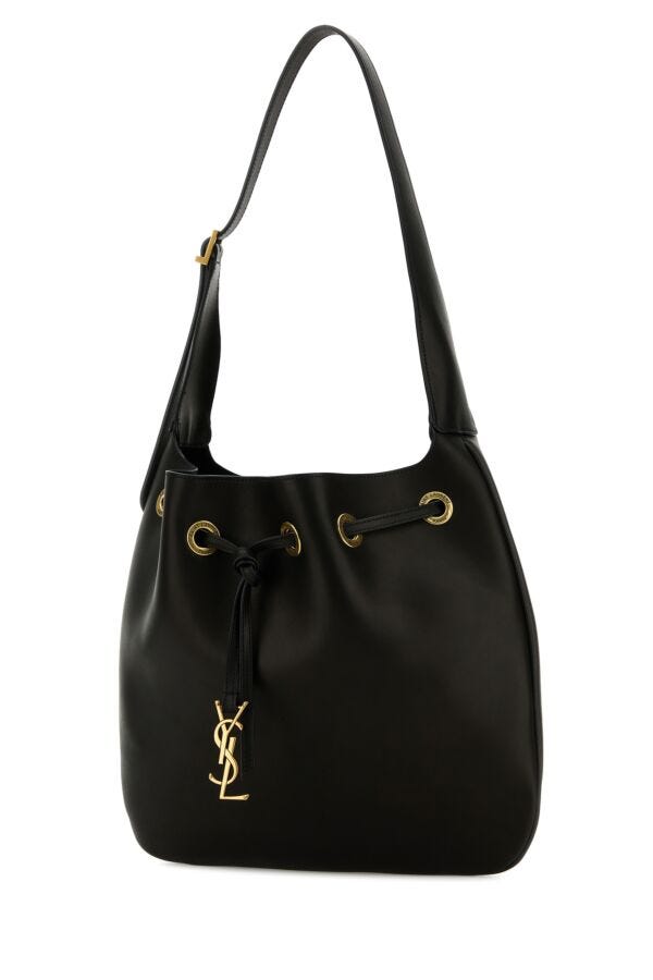 Saint Laurent Woman Black Seau Flat Shoulder Bag
