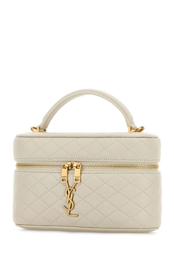 Saint Laurent Woman Ivory Nappa Leather Vanity Gaby Handbag