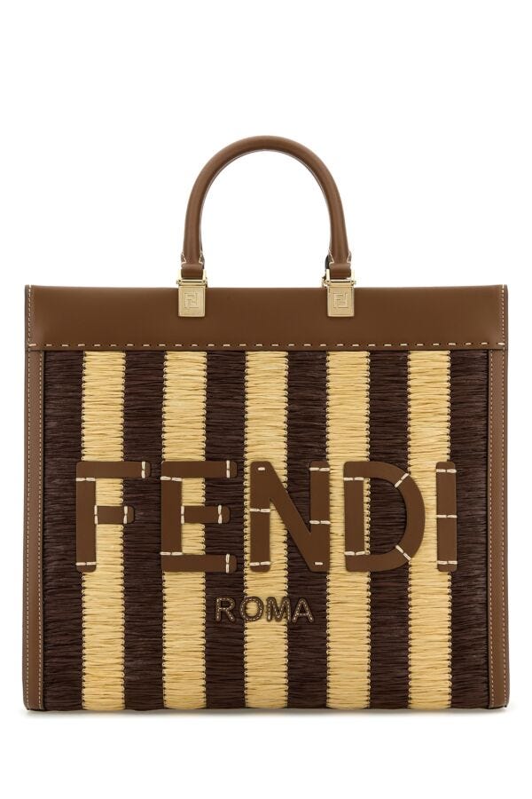 Fendi Woman Rafia Medium Sunshine Shopping Bag