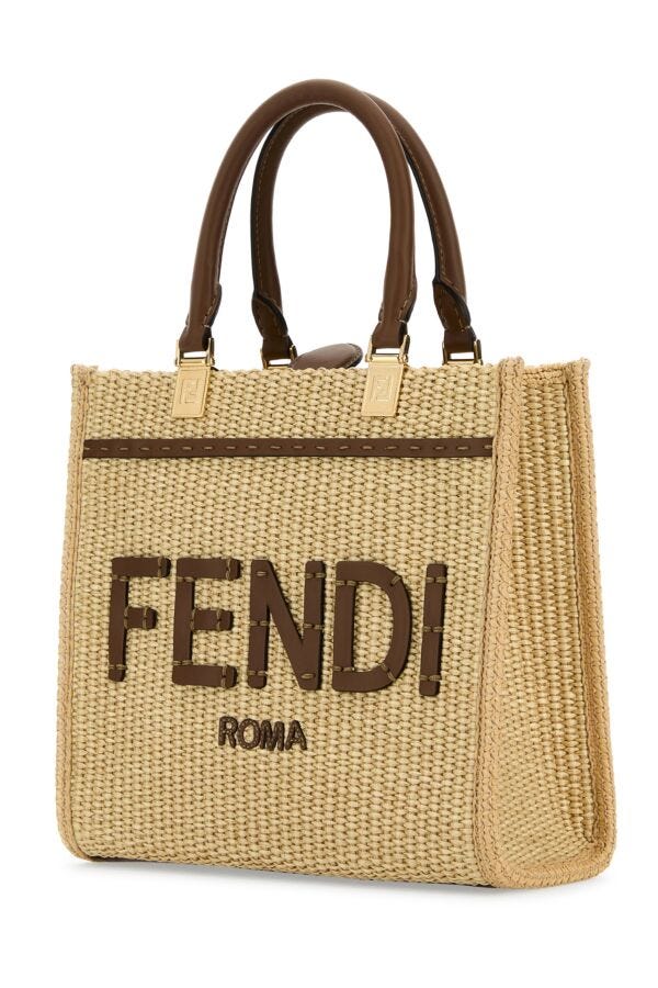 Fendi Woman Raffia Small Sunshine Shopping Bag
