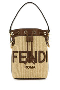 Fendi Woman Raffia Small Mon Tresor Bucket Bag