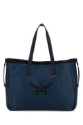 Mcm Man Printed Canvas Himmel Xl Shopping Bag