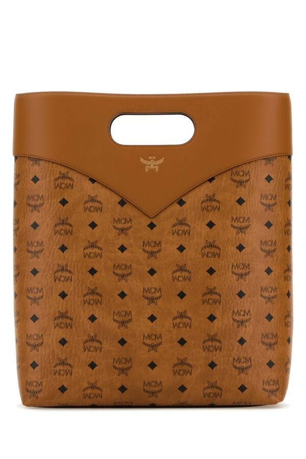 Mcm Man Printed Canvas Shopping Bag