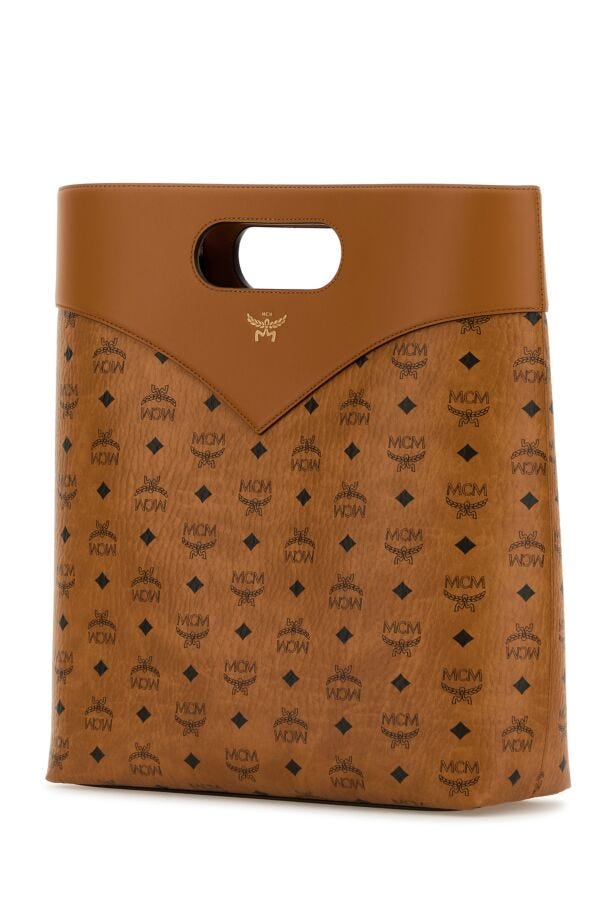 Mcm Man Printed Canvas Shopping Bag