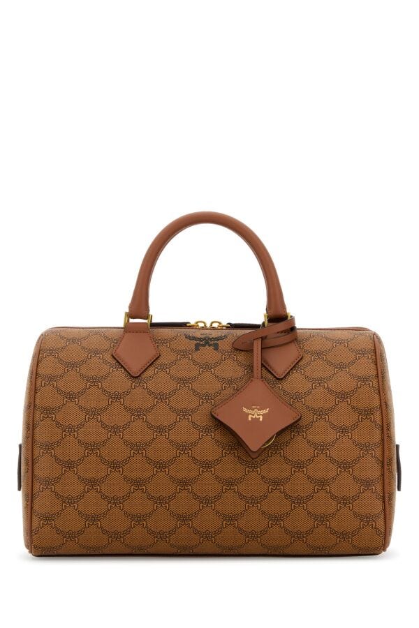 Mcm Woman Printed Canvas Medium Ella Boston Handbag