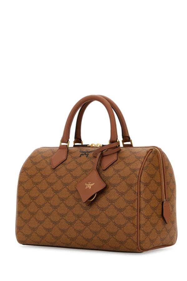 Mcm Woman Printed Canvas Medium Ella Boston Handbag