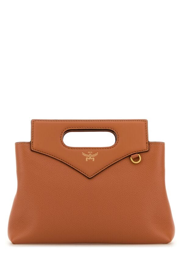 Mcm Woman Caramel Leather Mini Soft Diamond Handbag
