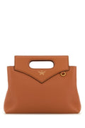 Mcm Woman Caramel Leather Mini Soft Diamond Handbag
