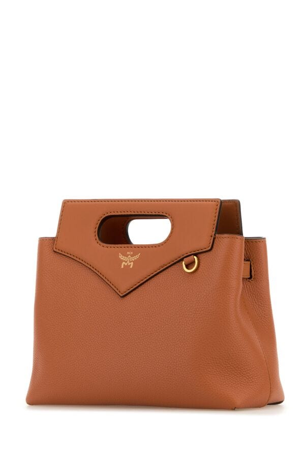 Mcm Woman Caramel Leather Mini Soft Diamond Handbag