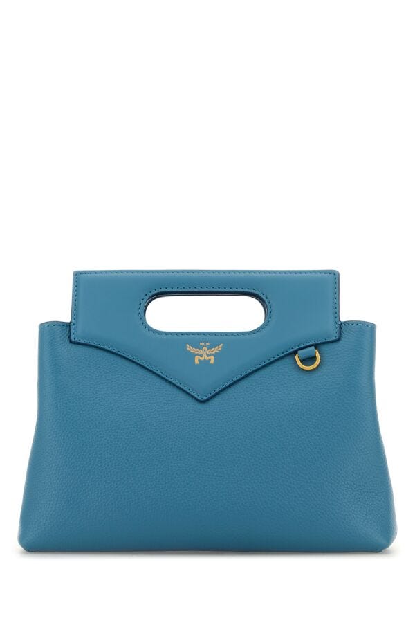 Mcm Woman Turquoise Leather Mini Soft Diamond Handbag