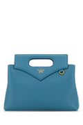Mcm Woman Turquoise Leather Mini Soft Diamond Handbag