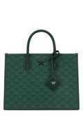 Mcm Woman Printed Canvas Himmel Medium Shopping Bag