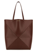Loewe Man Brown Leather Large Puzzle Fold Shopping Bag