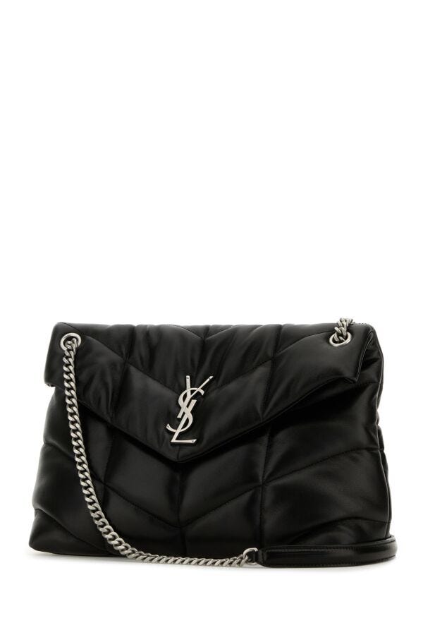 Saint Laurent Woman Black Nappa Leather Medium Puffer Shoulder Bag