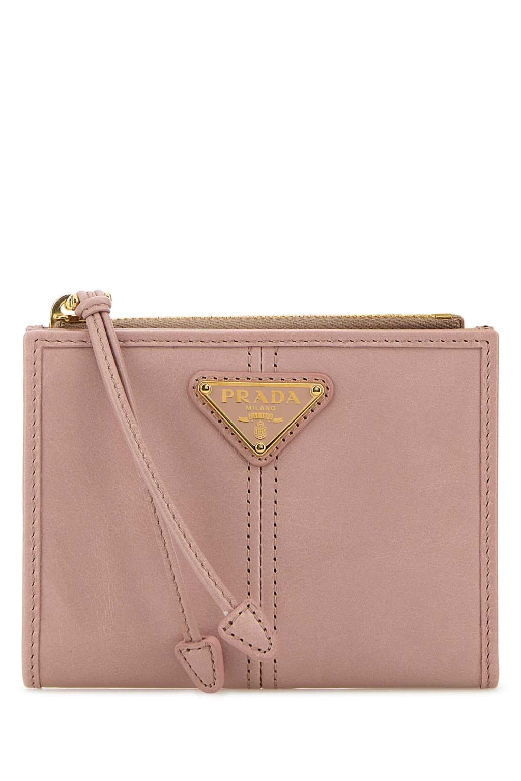 PRADA Mini Leather Wallet with Golden Finishing