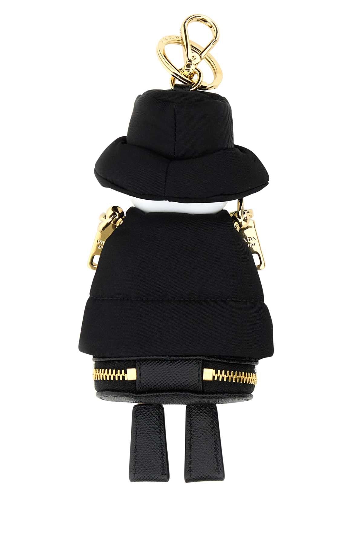 PRADA Mini Fabric and Metal Key Ring - 10 cm x 20 cm