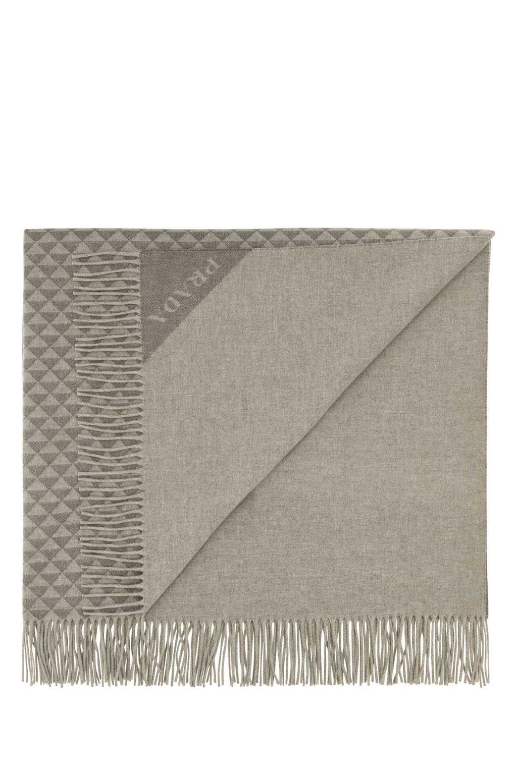 PRADA Embroidered Wool Blend Symbole Double Blanket - 135 cm x 185 cm