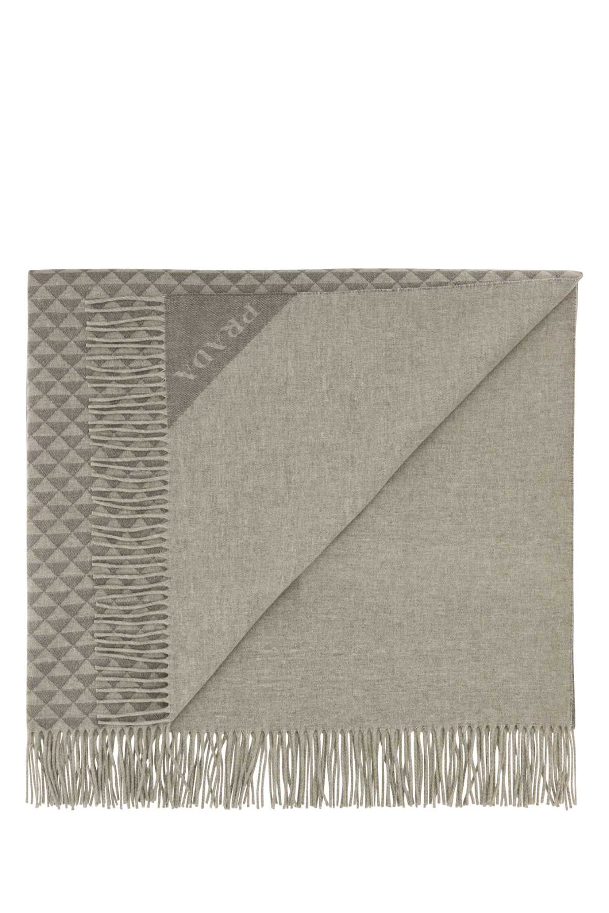PRADA Embroidered Wool Blend Symbole Double Blanket - 135 cm x 185 cm