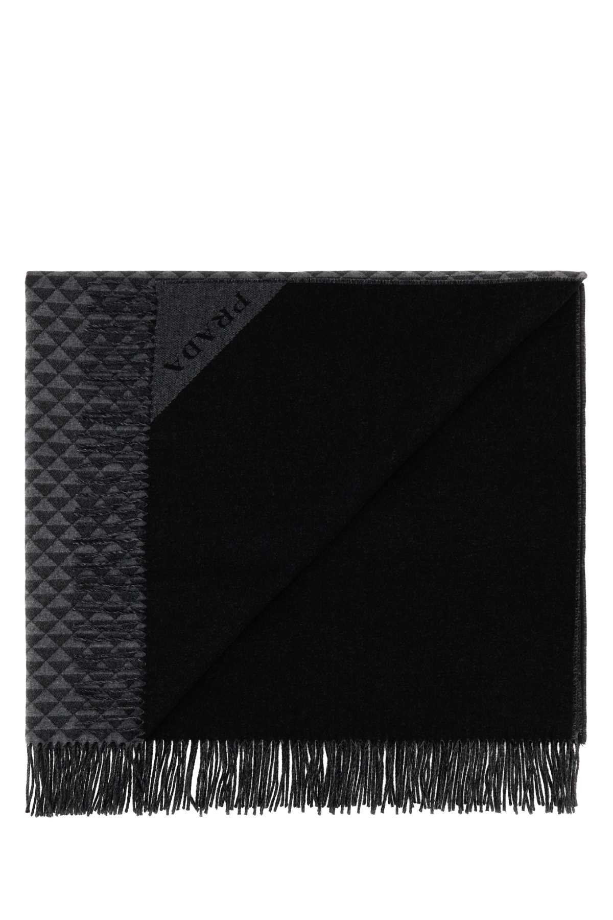 PRADA Embroidered Wool Blend Double Blanket - 135 cm x 185 cm