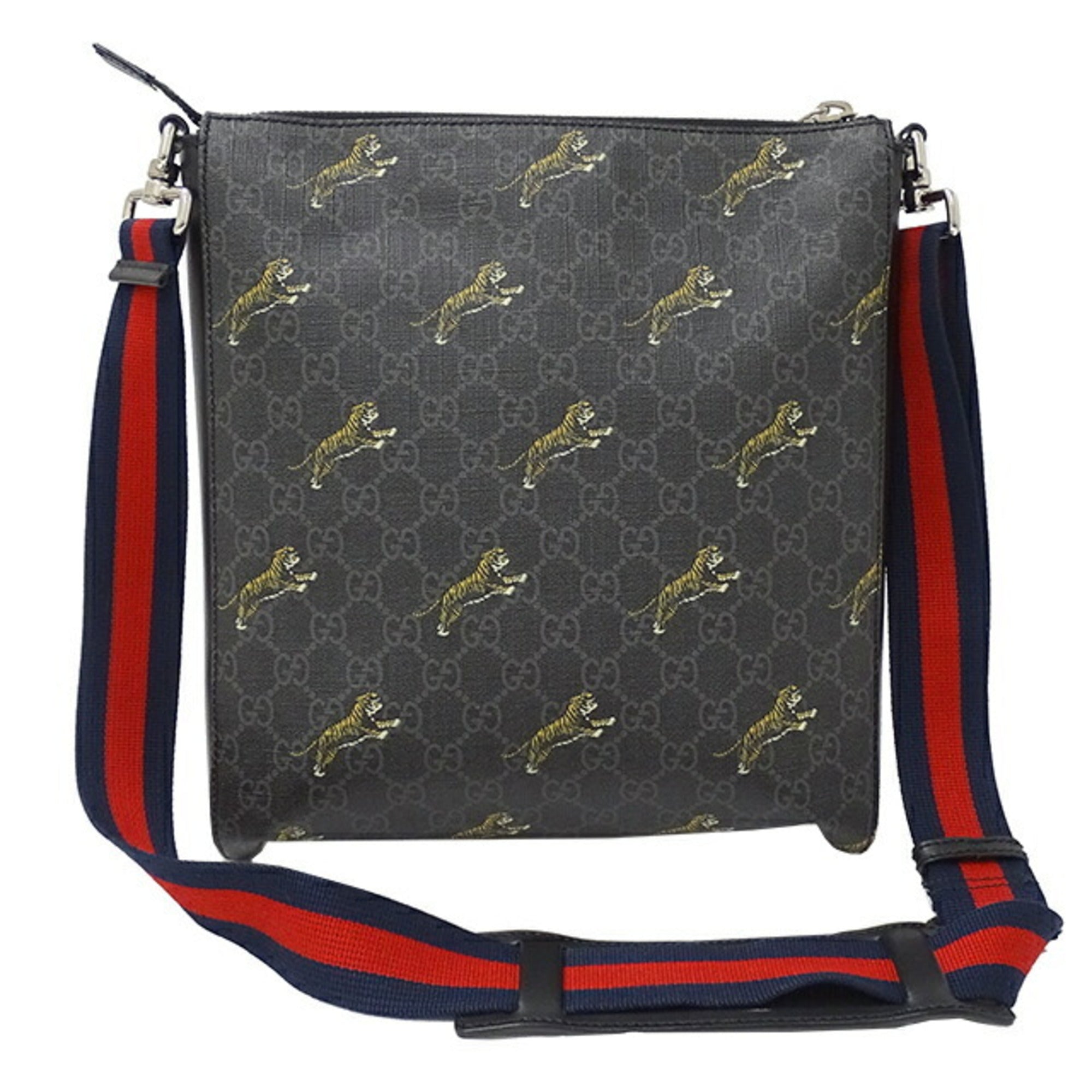 GUCCI Bag Men's GG Supreme Shoulder Black 474137 Tiger