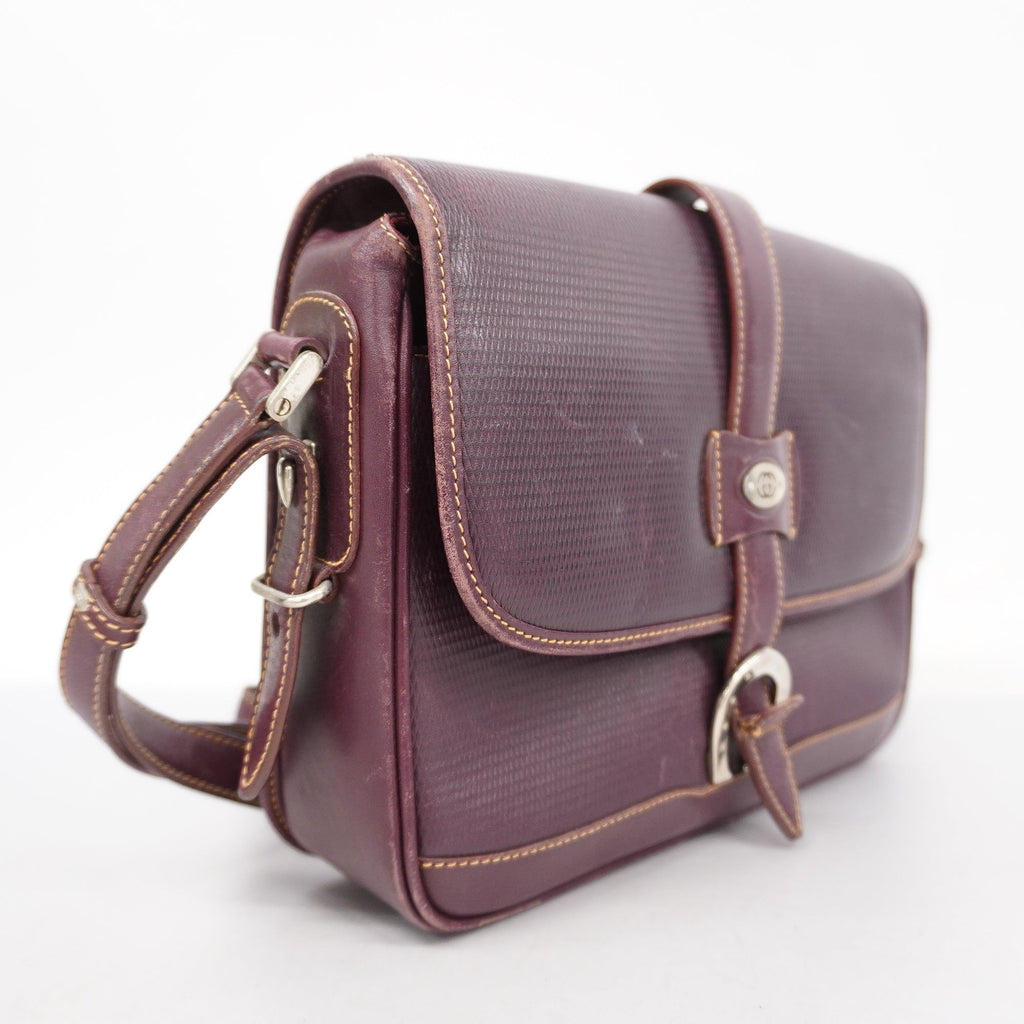 GUCCI  GG Canvas Shoulder Bag 001 106 0466 Women's Leather Bordeaux