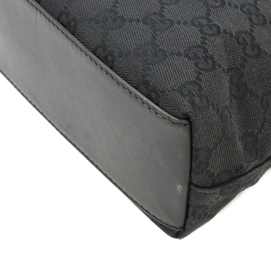 GUCCI GG Canvas New Jackie Shoulder Bag Leather Black