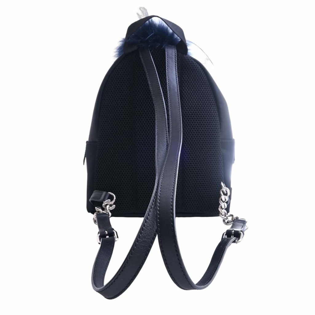 FENDI Nylon Monster Bag Bugs Backpack Rucksack 8BZ038 Black Ladies