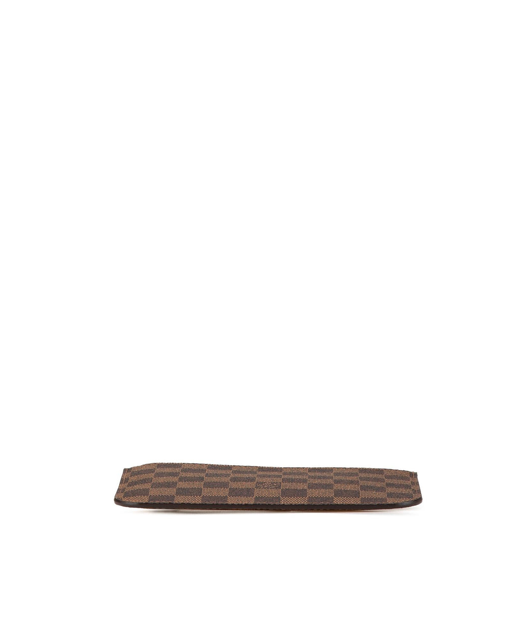 Damier Canvas Pouch with Leather Wrist Strap and Interior Pocket
