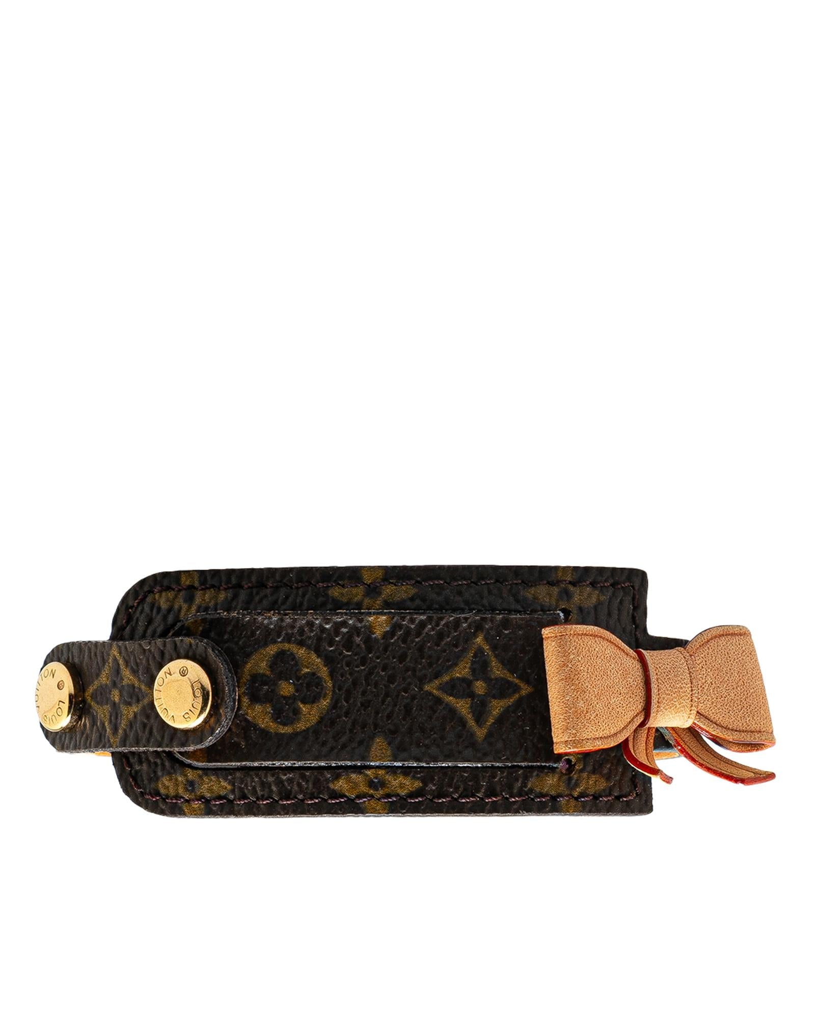 Monogram Canvas Bow Wrap Bracelet with Vachetta Leather Detail