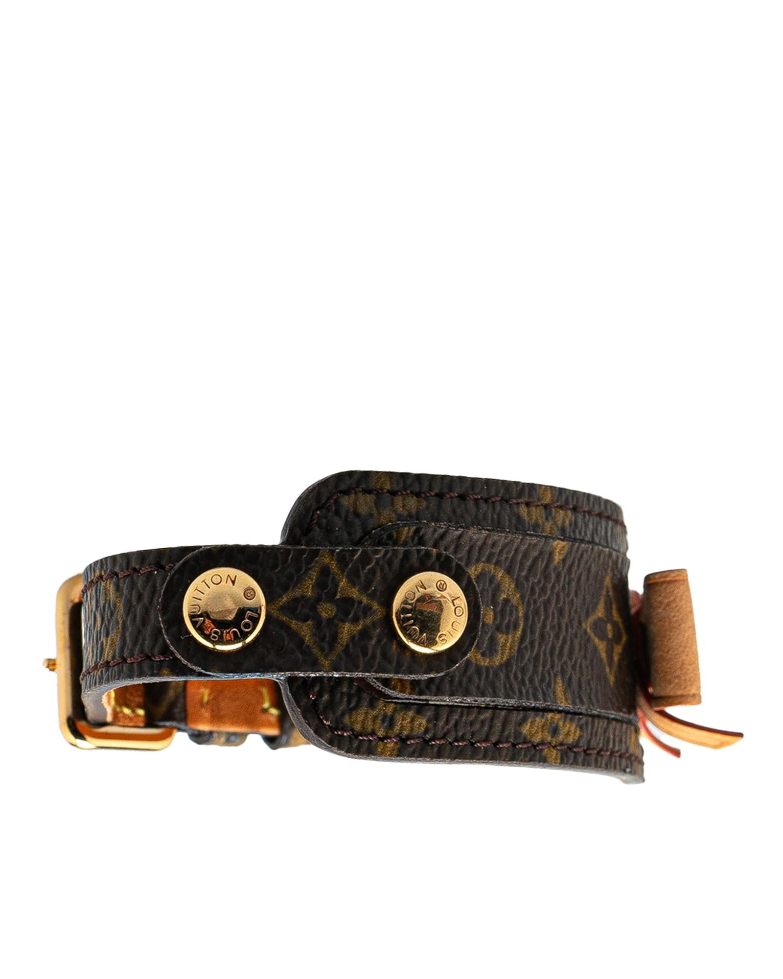Monogram Canvas Bow Wrap Bracelet with Vachetta Leather Detail