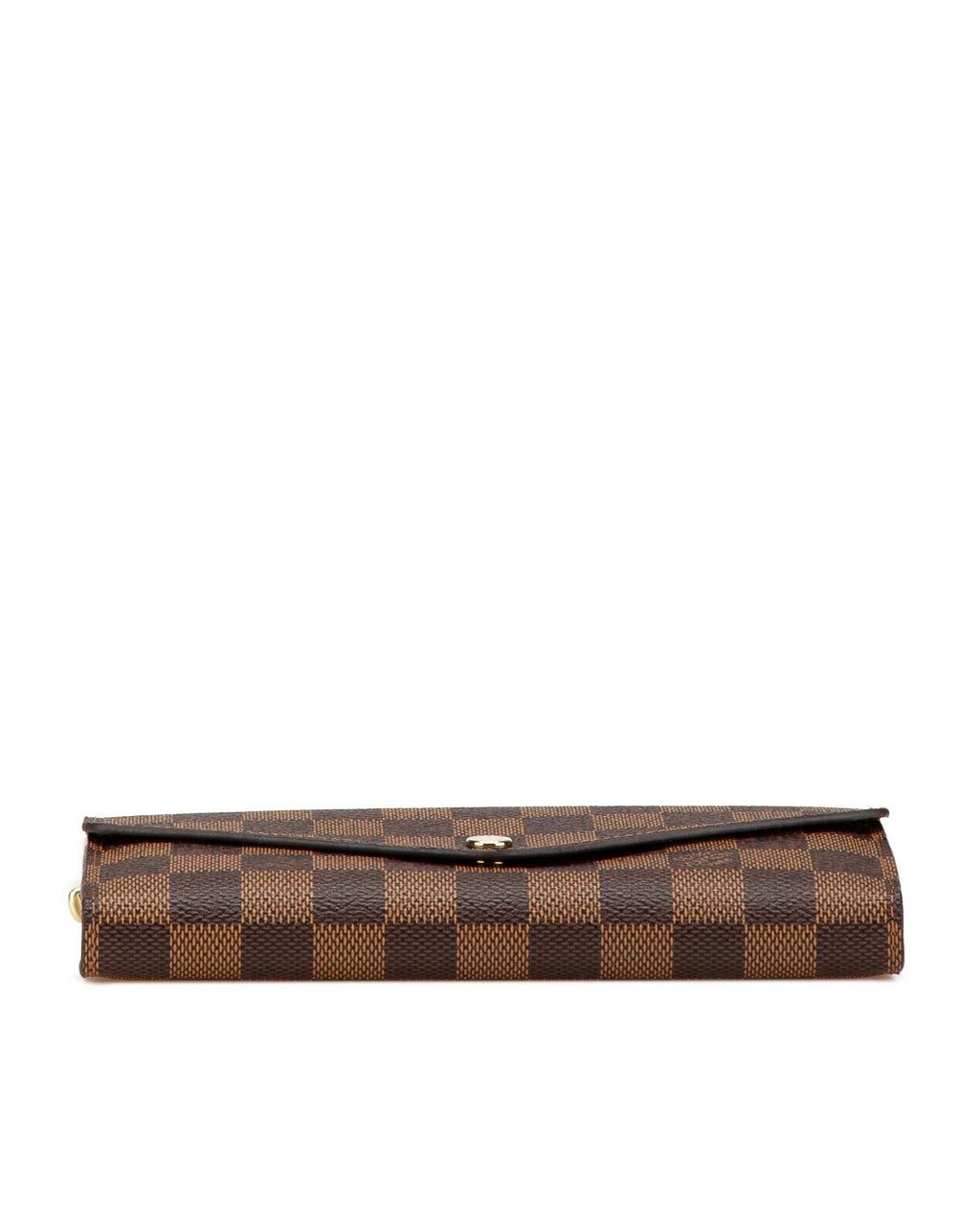 Damier Ebene Canvas Wallet with Snap Button Closure and Multiple Pockets