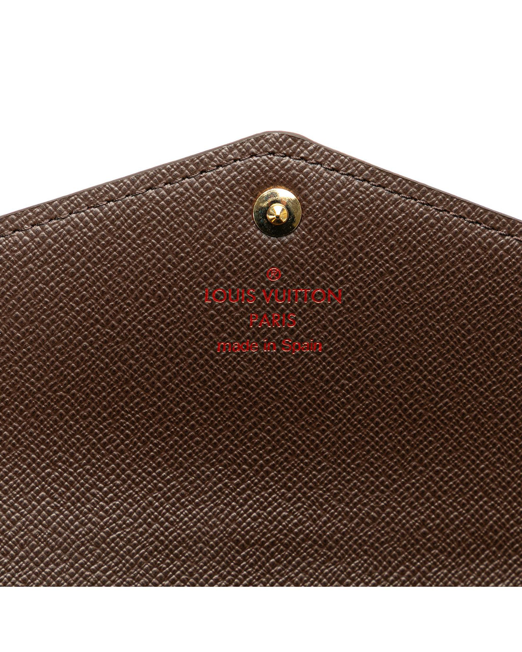 Damier Ebene Canvas Wallet with Snap Button Closure and Multiple Pockets