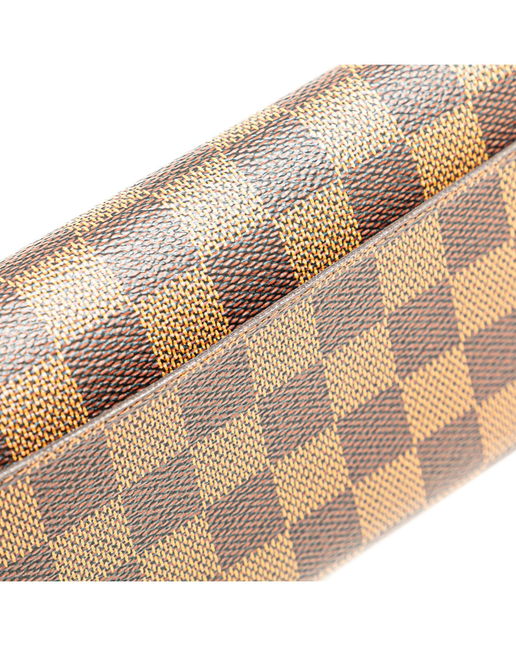 Damier Ebene Canvas Wallet with Snap Button Closure and Multiple Pockets
