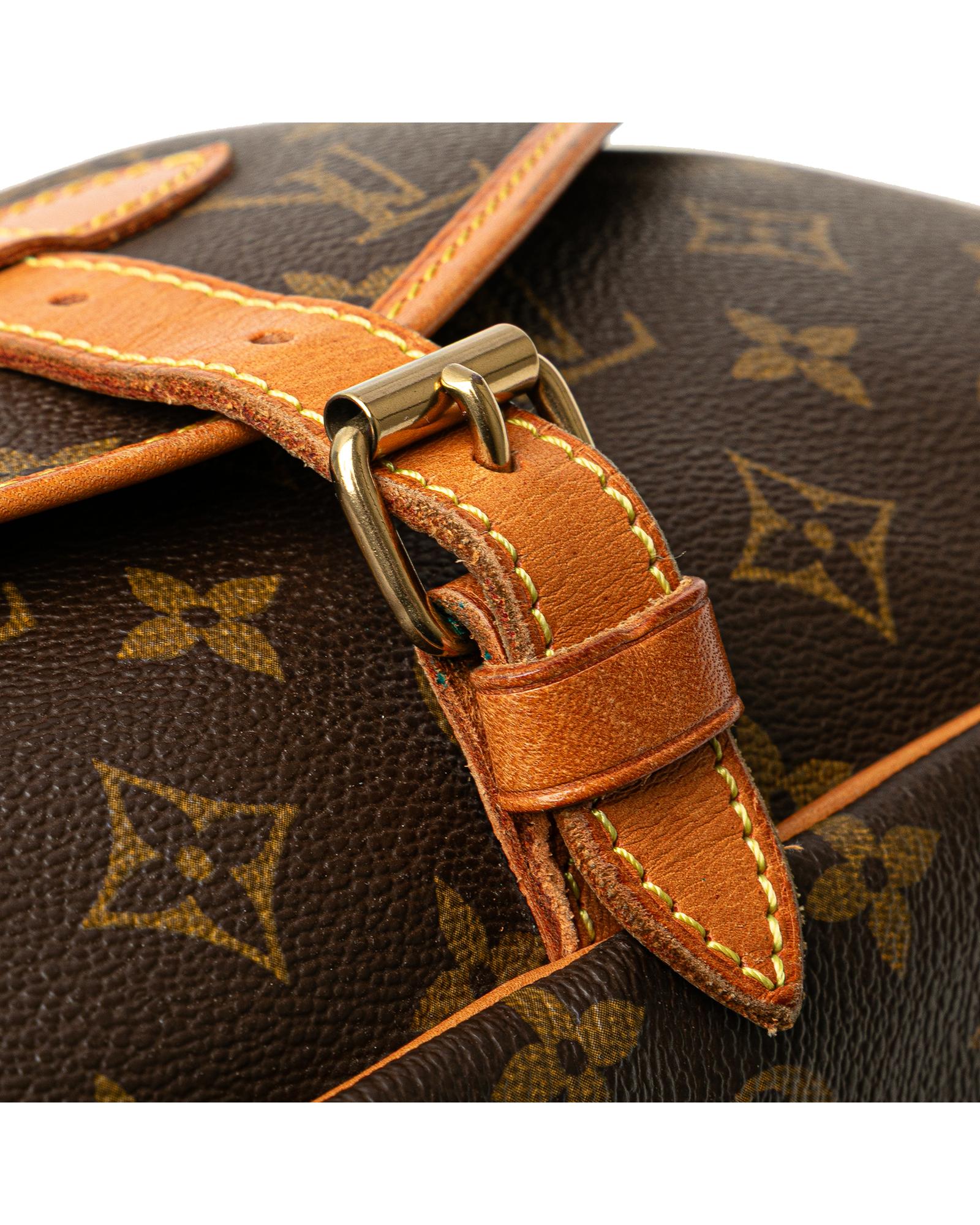 Monogram Canvas Shoulder Bag with Leather Trim