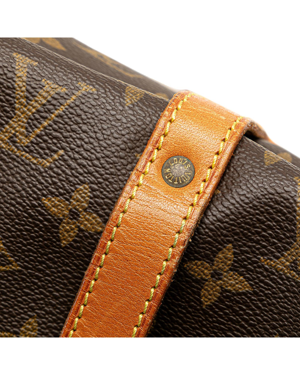 Monogram Canvas Shoulder Bag with Leather Trim