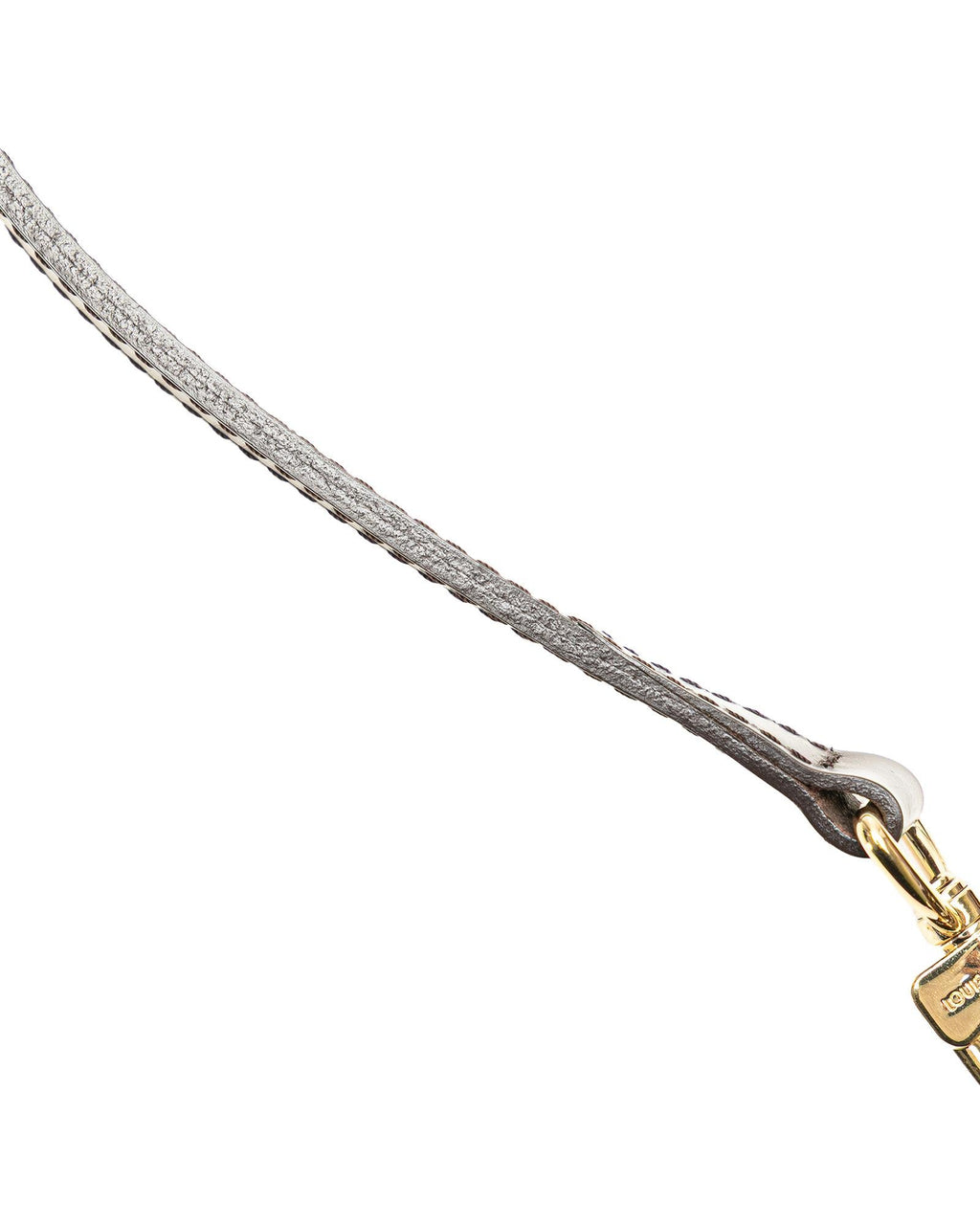 Damier Ebene Canvas Shoulder Bag with Leather Trim and Top Zip Closure
