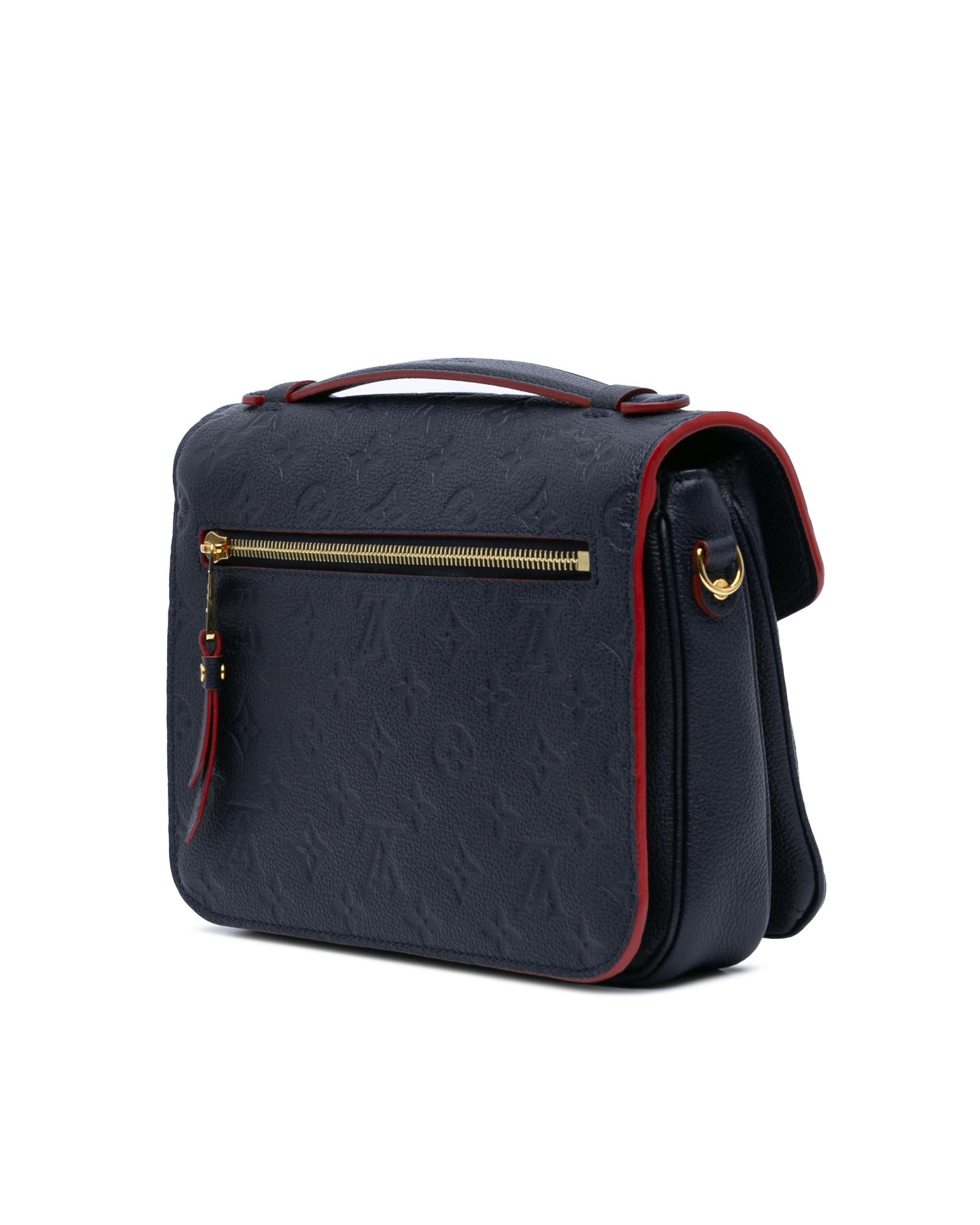 Monogram Empreinte Leather Pochette Metis with S-Lock Closure and Detachable Strap