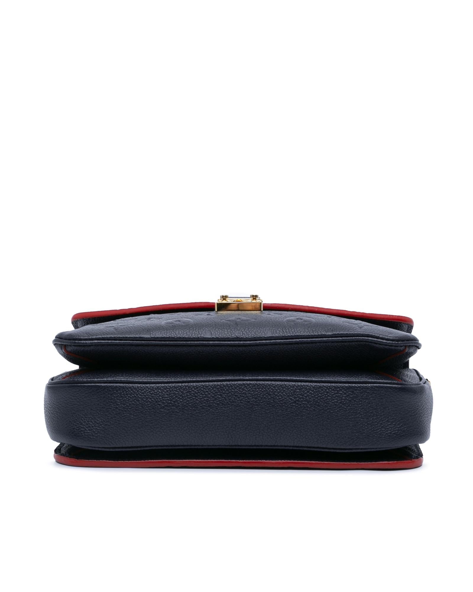 Monogram Empreinte Leather Pochette Metis with S-Lock Closure and Detachable Strap