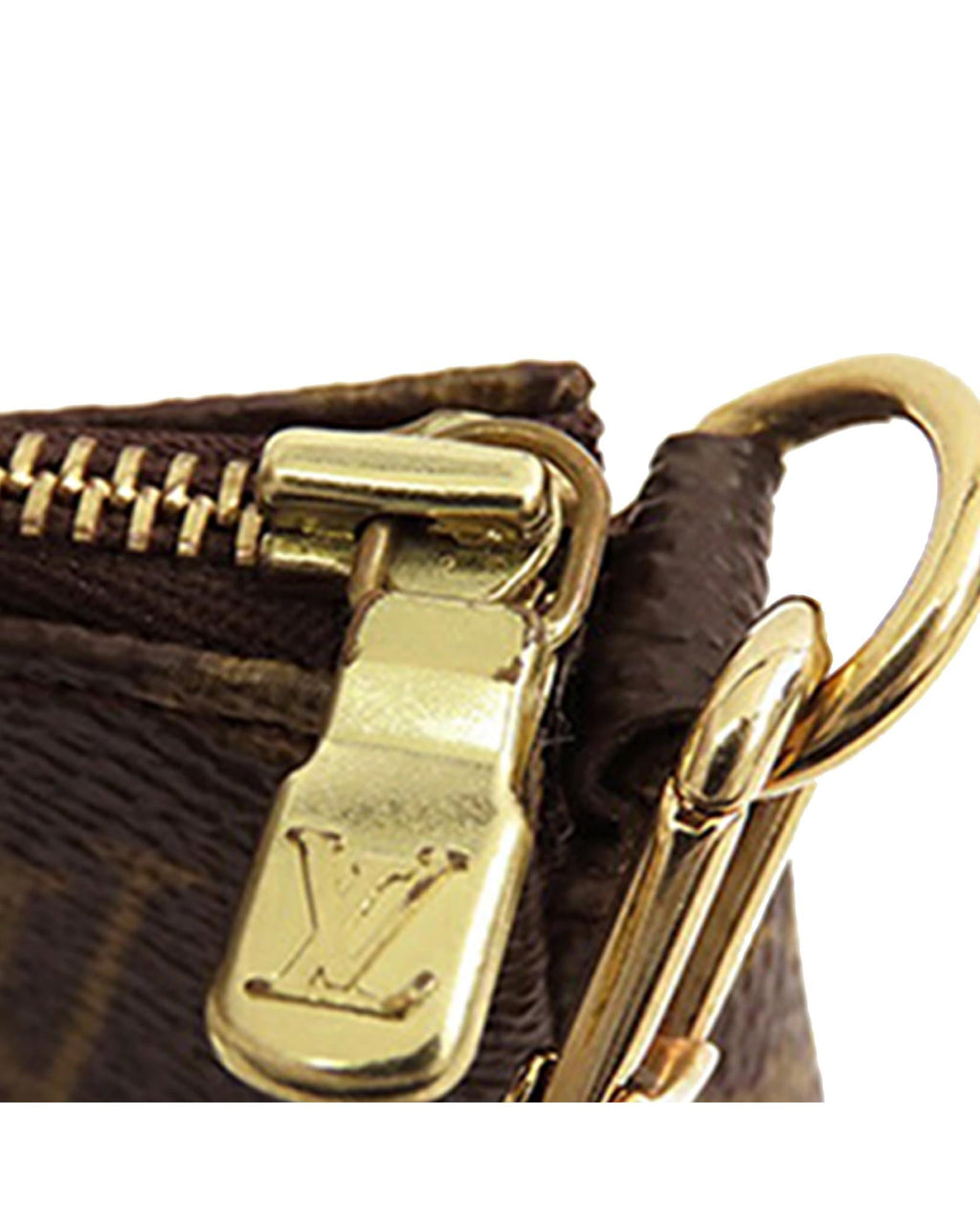 Monogram Canvas Pochette with Leather Strap and Zip Closure