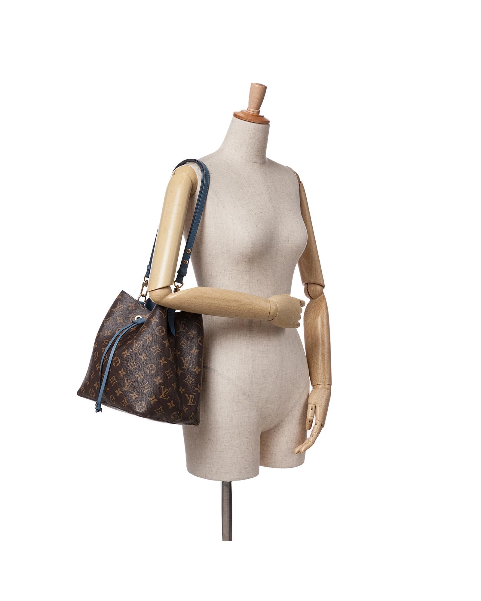 Monogram Canvas Neonoe MM with Detachable Leather Strap and Interior Zip Pocket
