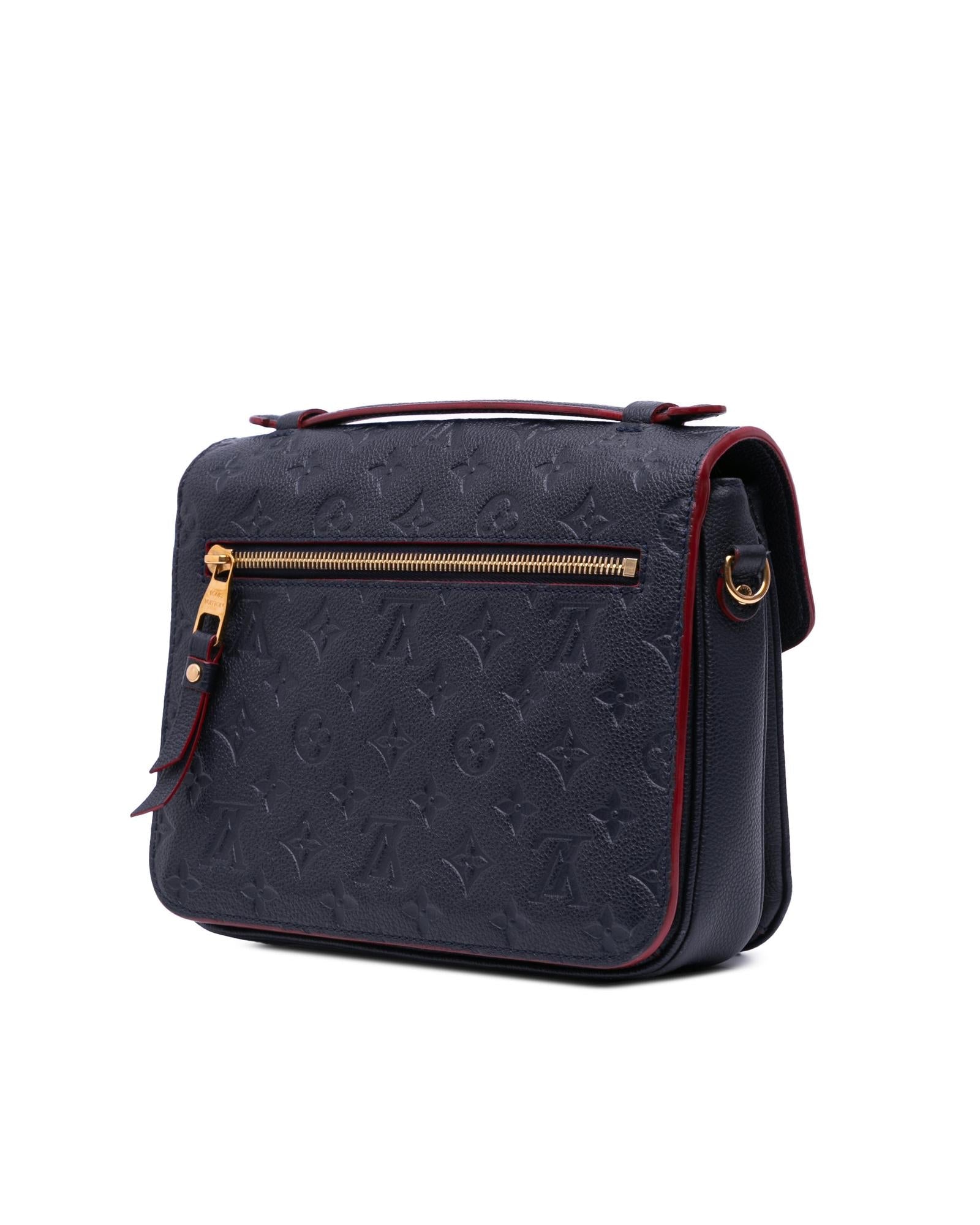 Monogram Empreinte Leather Pochette Metis with Top Handle and Detachable Strap