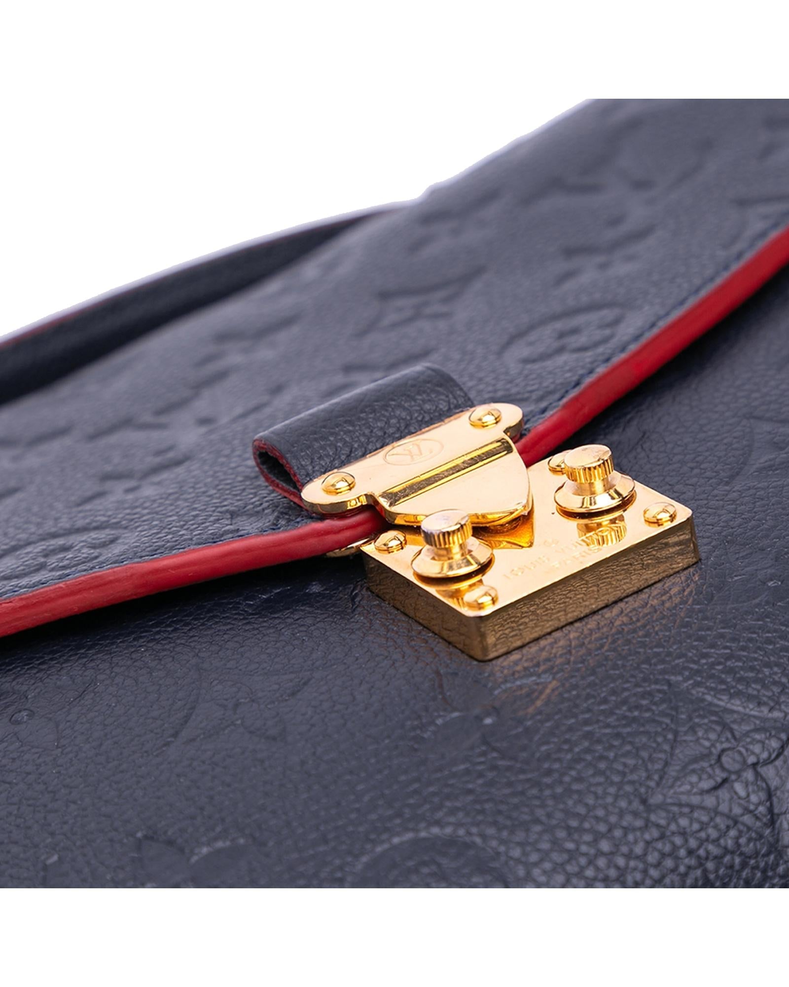 Monogram Empreinte Leather Pochette Metis with Top Handle and Detachable Strap