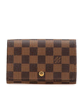 Damier Ebene Porte Monnaie Billets Tresor Wallet with Zip and Slip Pockets